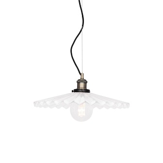 Duża szklana lampa Cobbler biała 40cm